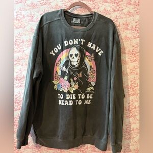 Graphic Black Sweater comfort colors pepper 2x